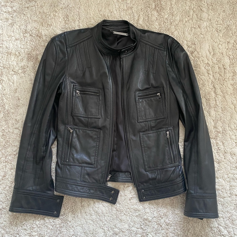 Diane von Furstenberg Leather Biker Jacket